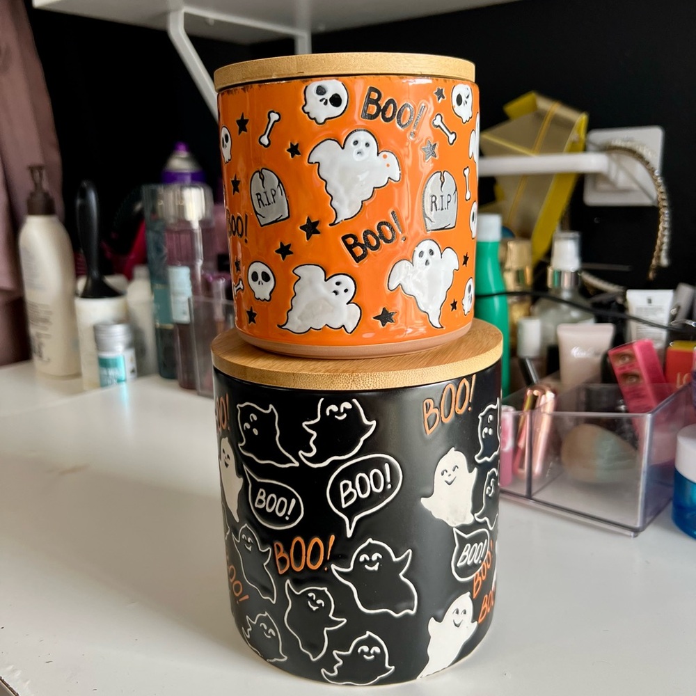 🎃Halloween Sugar and Coffee Ghost Ceramic Canisters🎃